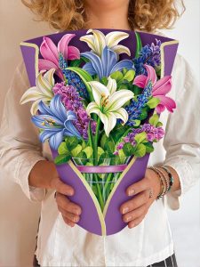 Pop Up Greeting Card - 3D Lilies & Lupines