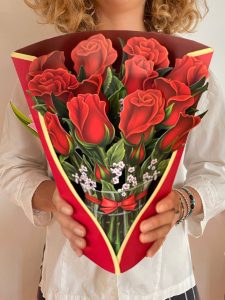 Pop Up Greeting Card - 3D Red Roses